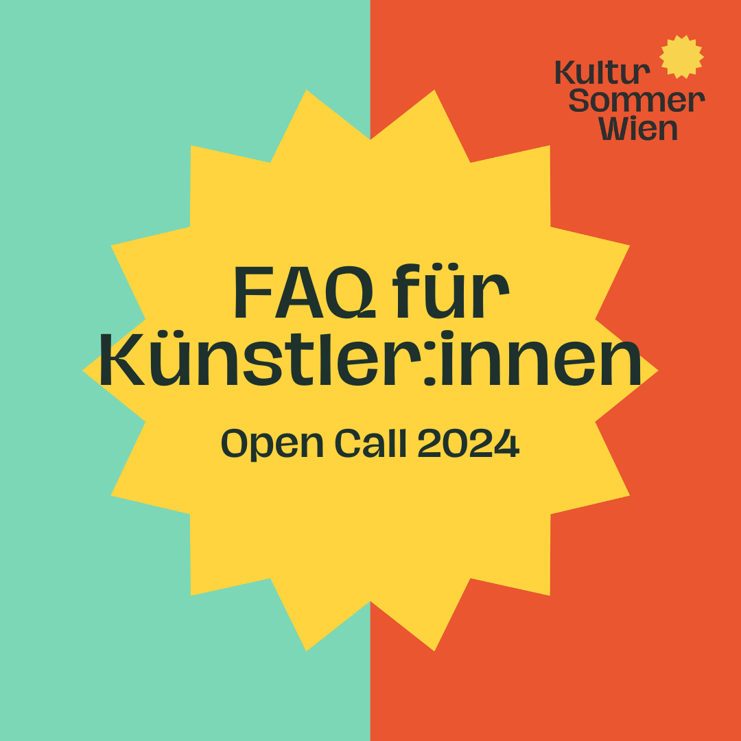 Grafik Kultursommer Wien mit Schriftzug: FAQ für Künstler:innen
